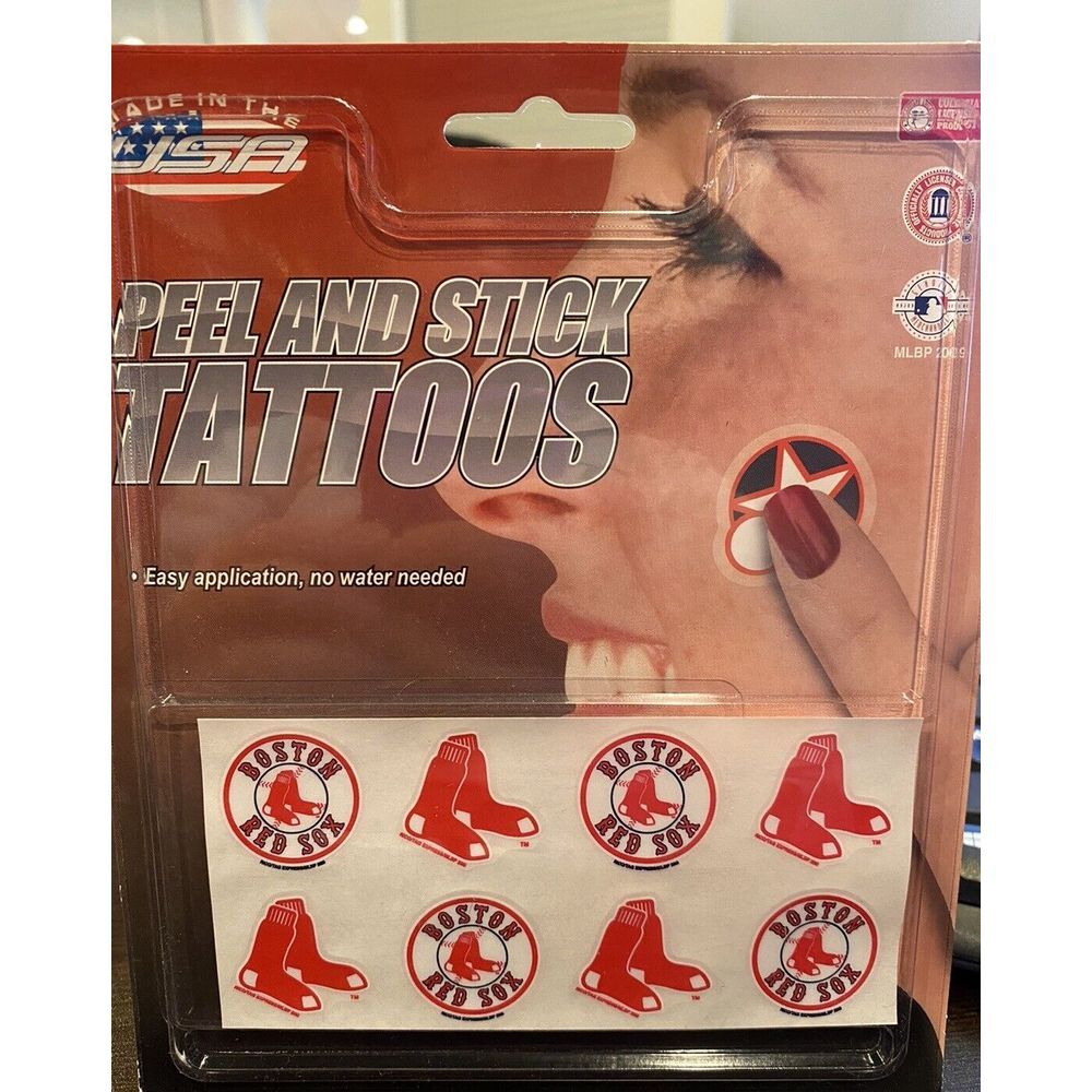 Boston Red Sox MLB Peel and Stick Tattoos Rico Industries Set‎ of 8 New